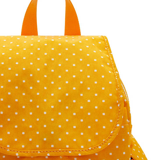 Kipling City Pack Mini Printed Backpacks Soft Dot Yellow | CA 1495AH